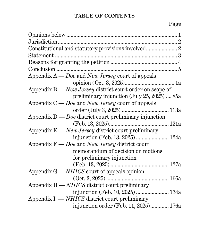 Original table of contents screenshot